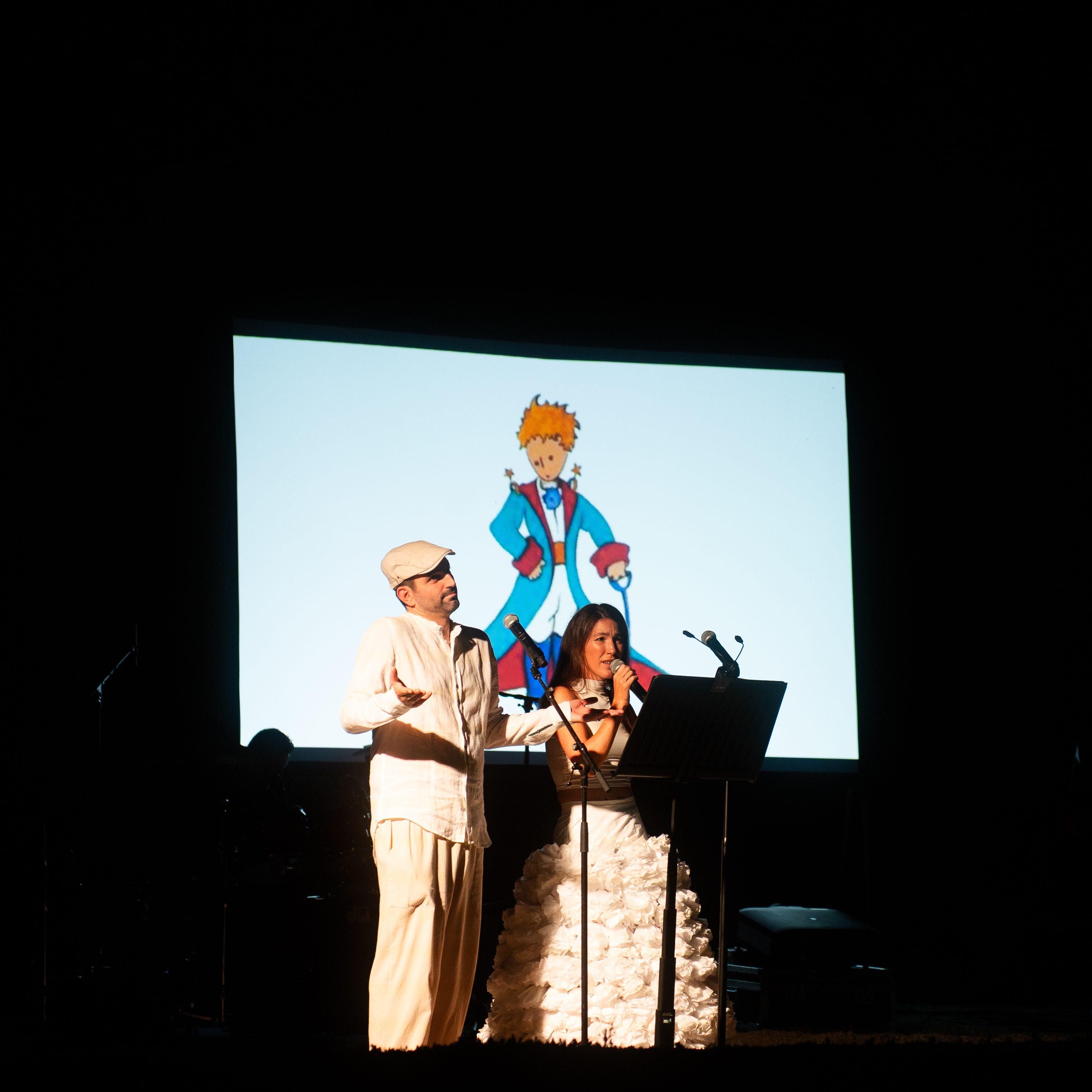 Corally e Giovanni Signorato durante l’esibizione dedicata al Piccolo Principe per il Festival della Bellezza 2026