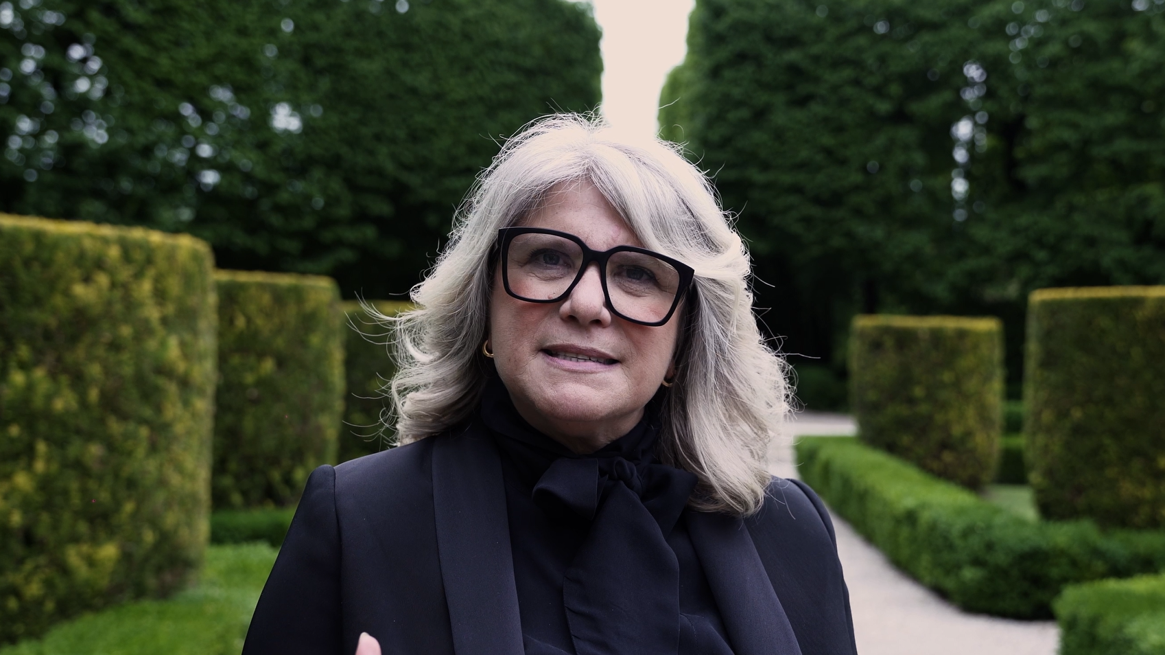 Architect Daniela Cavallo at the reopening of Pojega Garden after the restoration funded by Italy's PNRR Historic Parks and Gardens Programme.